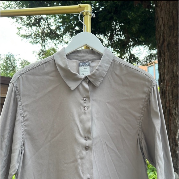 Kristensen du Nord Silk Satin Blouse in Marble - Picture 4 of 6